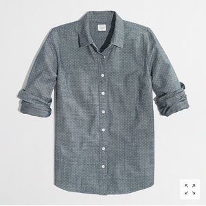3/$25 | J. Crew Factory | Chambray Polka Dot Shirt